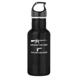 Guns defend People Joke Design for Gun Collectors Stainless Steel Water Bottle