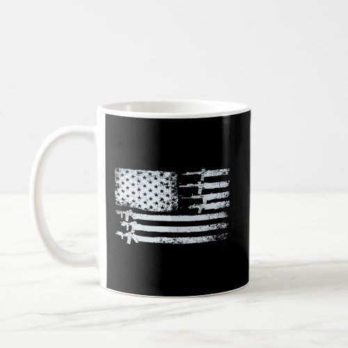 Guns Flag Distressed Gift Tshirts Veterans Hunters Coffee Mug
