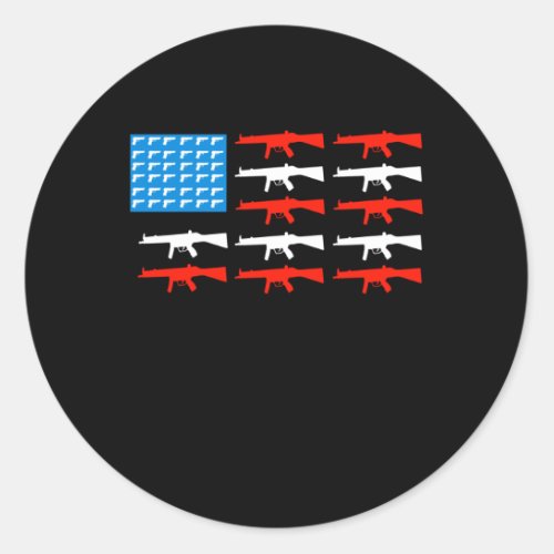 Guns Flag USA Gun Owners Gun Rights Classic Round Sticker