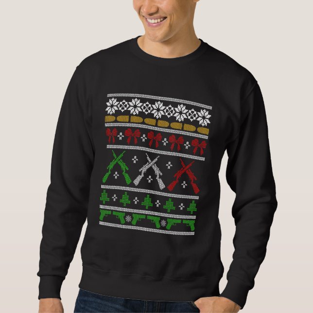 Guns For Christmas Ugly Sweater Gun Rights Hunting (Front)