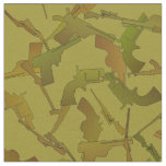 Guns Green and Brown Mock Camo Pattern Fabric