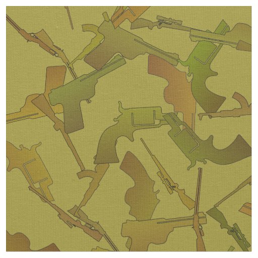 Guns Green and Brown Mock Camo Pattern Fabric