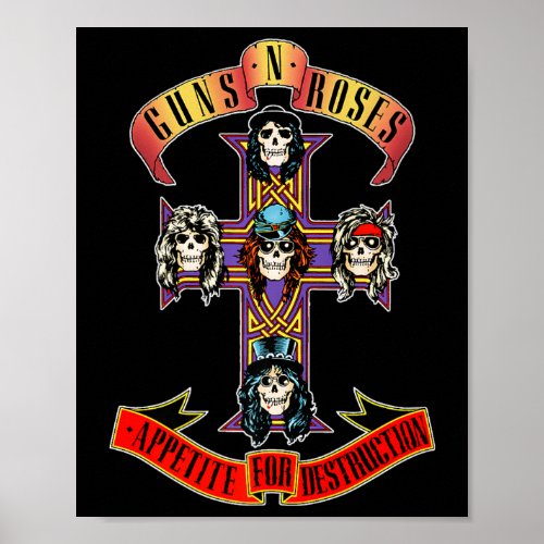 Guns N39 Roses Classic Cross Logo Premium  Poster