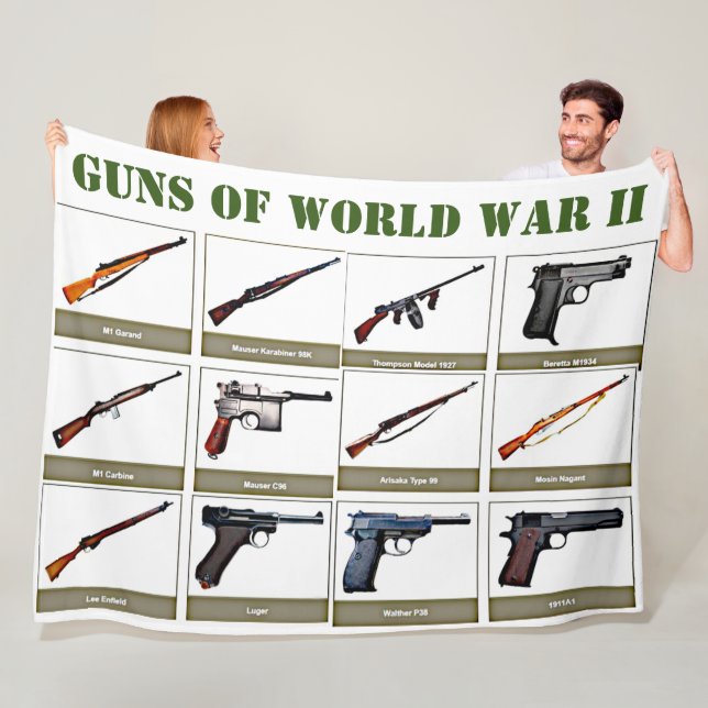 GUNS of WORLD WAR II Fleece Blanket (In Situ)