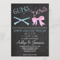 Guns or Bows Gender Reveal Party Invitation