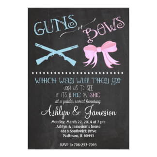 Guns or Bows Gender Reveal Party Invitation