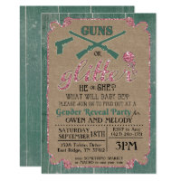 Guns or Glitter Gender Reveal Invitation