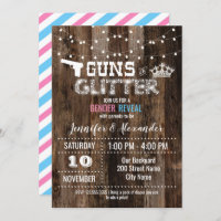 Guns or Glitter Gender Reveal Invitation