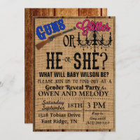 Guns or Glitter Gender Reveal Invitation