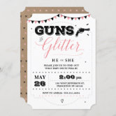 Guns Or Glitter Gender Reveal Backdrop Wooden Style Party Baby