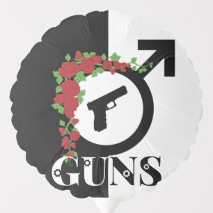 Guns or Roses Gender Reveal Baby Shower Balloon