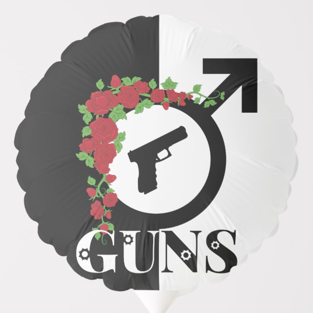 Guns or Roses Gender Reveal Baby Shower Balloon (Front)