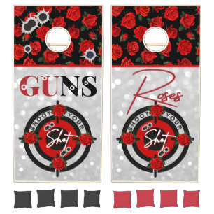 Guns or Roses Gender Reveal Baby Shower Cornhole Set