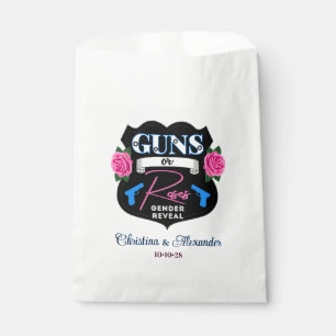 Guns or Roses Gender Reveal Baby Shower Pink/Blue Favor Bag