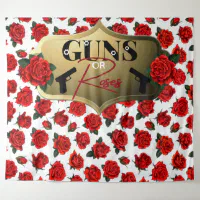 Guns or Roses Gender Reveal Baby Shower Tapestry Zazzle