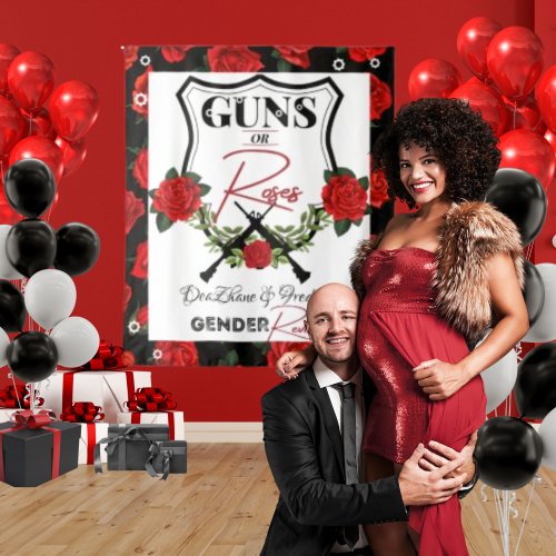 Guns or Roses Gender Reveal Baby Shower Tapestry