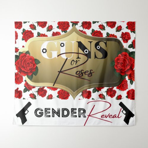 Guns or Roses Gender Reveal Baby Shower Tapestry