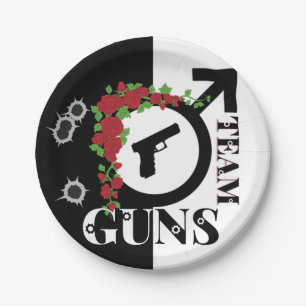 Guns or Roses Gender Reveal Baby Shower  Team GUNS Paper Plates