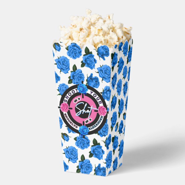 Guns or Roses Gender Reveal Pink/Blue Baby Shower  Favor Boxes (Popped)