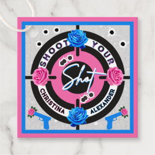 Guns or Roses Pink & Blue   Gender Reveal    Favor Tags
