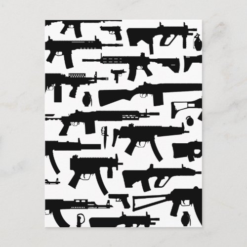 Guns pattern postcard