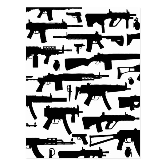 Guns pattern postcard | Zazzle.com