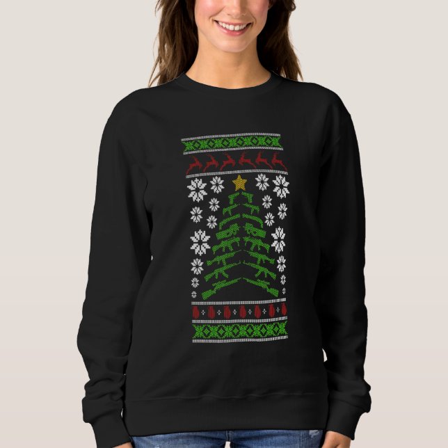 Guns Ugly Christmas Sweater Military Gun Right 2nd (Front)