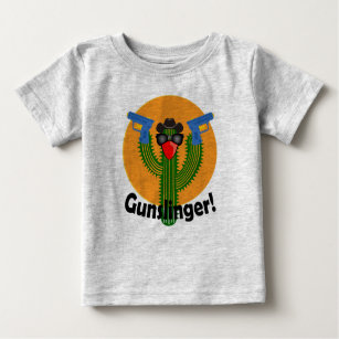 Gunslinger Cactus Design - Baby Fine Jersey T-Shir Baby T-Shirt