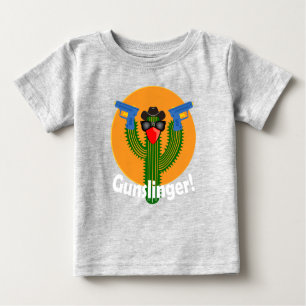 Gunslinger Cactus Design - Baby Fine Jersey T-Shir Baby T-Shirt