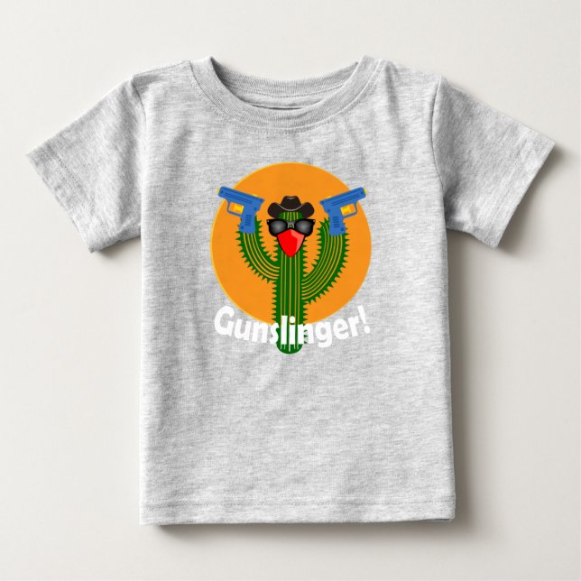 Gunslinger Cactus Design - Baby Fine Jersey T-Shir Baby T-Shirt (Front)