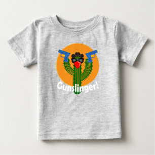 Gunslinger Cactus Design - Baby Fine Jersey T-Shir T-Shirt