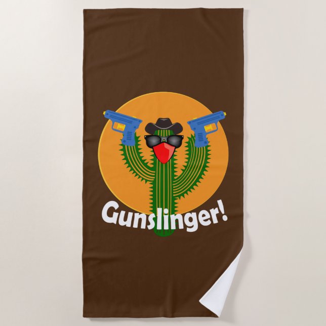Gunslinger Cactus Design - Beach Towel (Front)