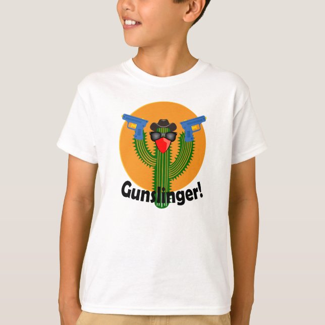 Gunslinger Cactus Design - Kids' Basic T-Shirt (Front)