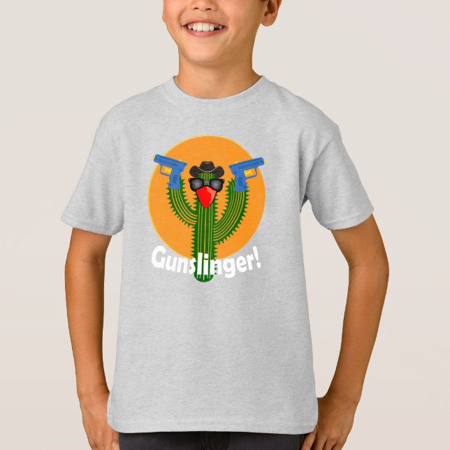 Gunslinger Cactus Design - Kids' Basic T-Shirt (Front)