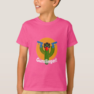 Gunslinger Cactus Design - Kids' Hanes TAGLESS® T- T-Shirt