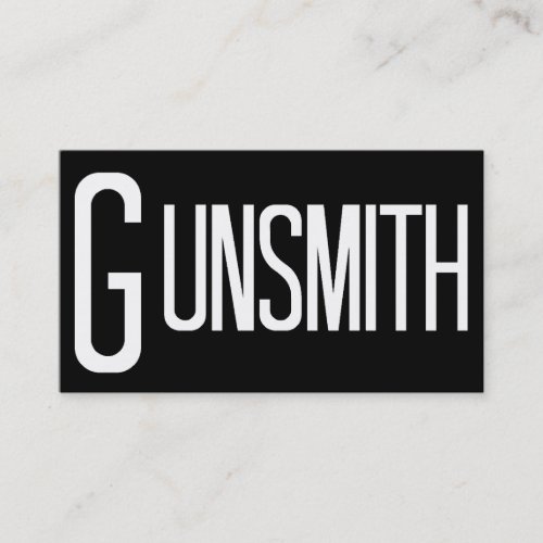 Gunsmith Black Simple Business Card