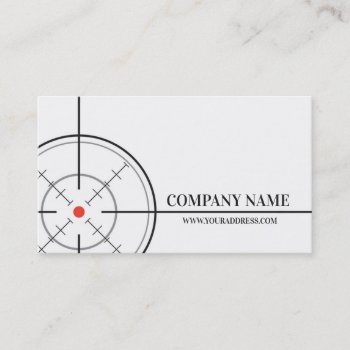 Gunsmith Shop Target White Business Card by Jolanta_Prunskaite at Zazzle