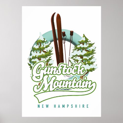 Gunstock Mountain New Hampshire ski poster