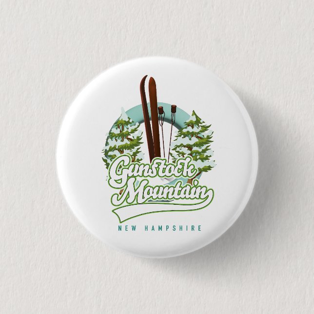Gunstock Mountain New Hampshire ski poster Button (Front)