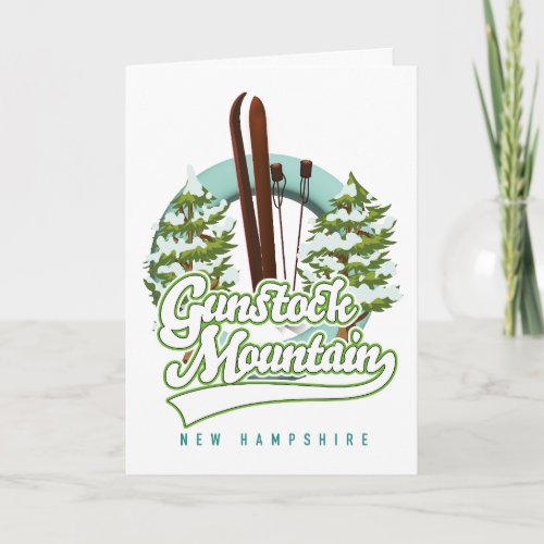 Gunstock Mountain New Hampshire ski poster Holiday Card