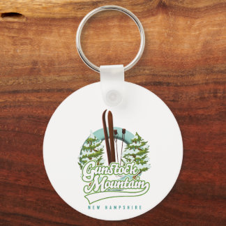 Gunstock Mountain New Hampshire ski poster Keychain