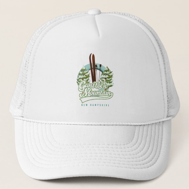 Gunstock Mountain New Hampshire ski poster Trucker Hat (Front)