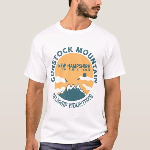 Gunstock Mountain NH _ Retro Vintage Ski Souvenir T_Shirt