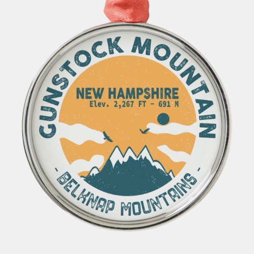 Gunstock Mountain NH _ Retro Vintage Ski Souvenirs Metal Ornament