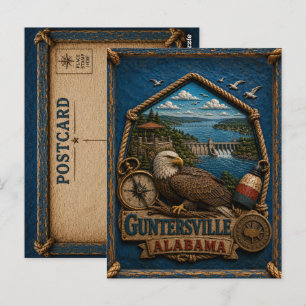 Guntersville Alabama Postcard Vintage Travel