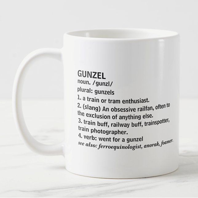 Gunzel - Steam Diesel Train Enthusiast Railfan  Coffee Mug (Creator Uploaded)
