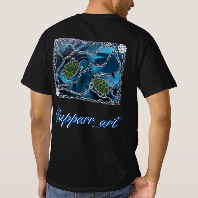 gupparr_art black snake neck turtle shirt (Back)