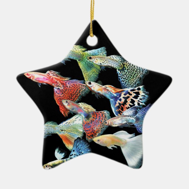 Guppies Ceramic Ornament (Front)