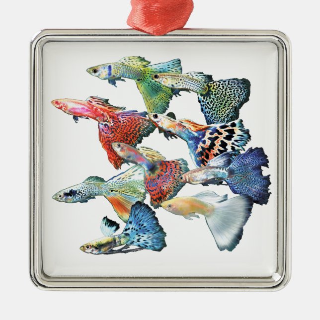 Guppies Metal Ornament (Front)