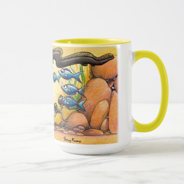 Guppies, Minnows Tadpoles and Eel Fisherman’s mug (Right)